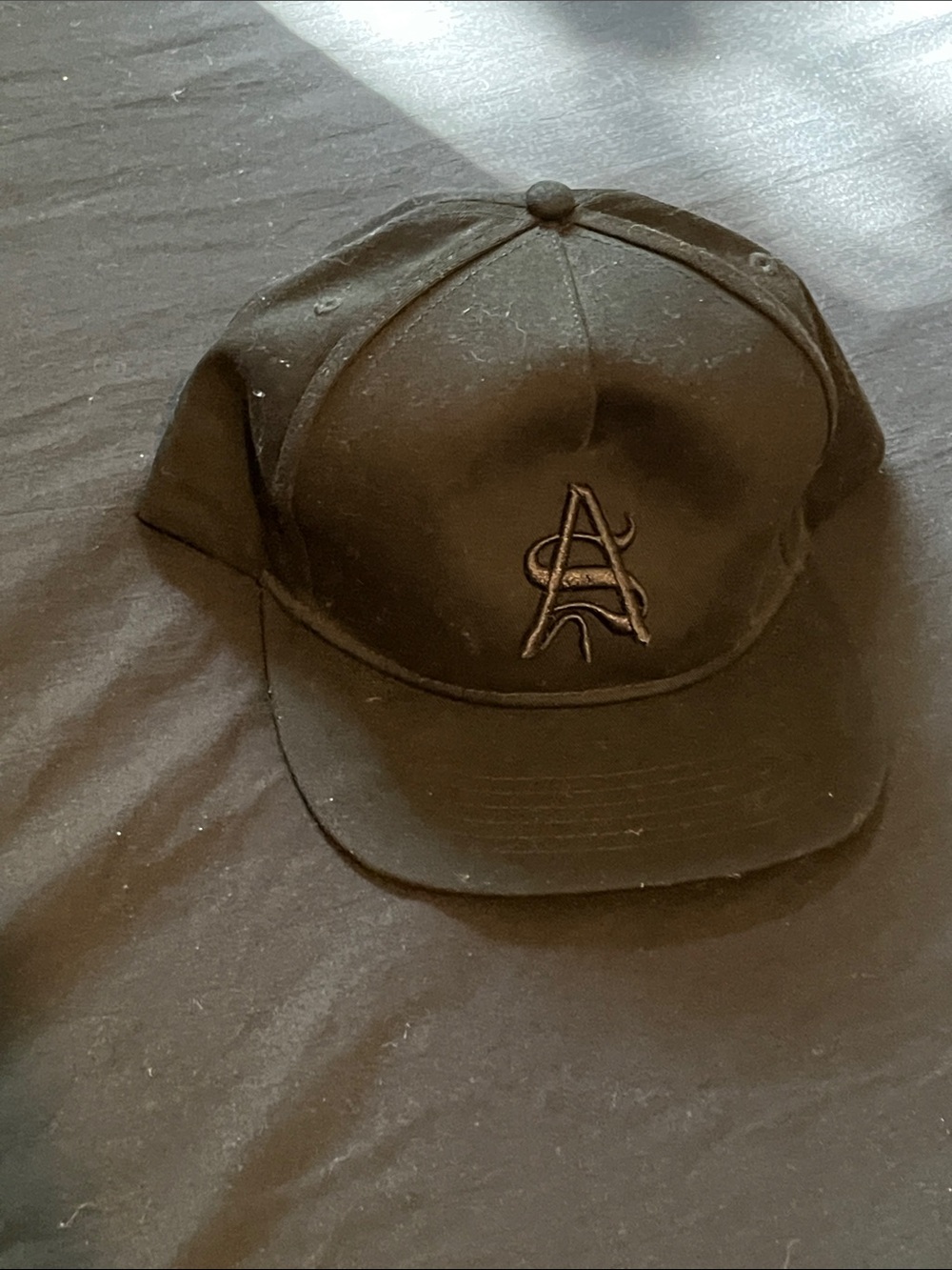 Black Embroidered Logo Baseball Cap